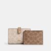 2-in-1-portemonnee van Signature Canvas met blokpatroon