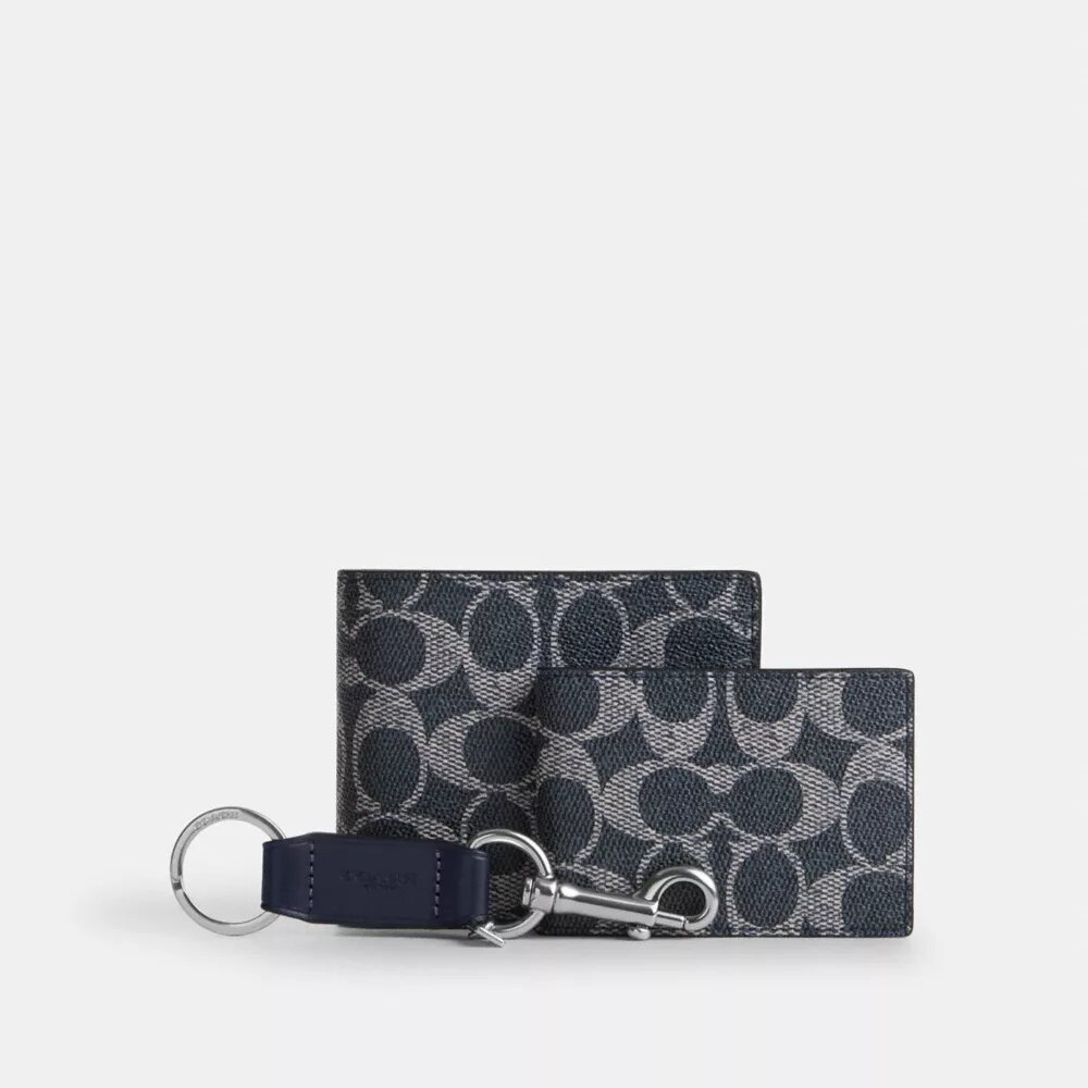 3-in-1-portemonnee-cadeauset in doos van Signature Canvas