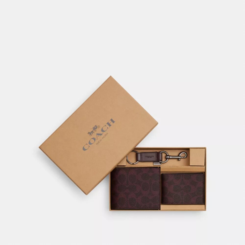 3-in-1-portemonnee-cadeauset in doos van Signature Canvas