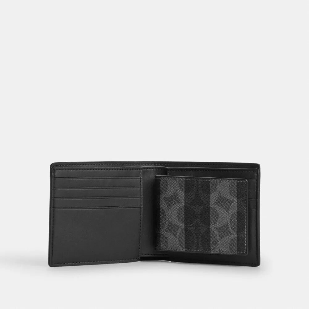 3-in-1-portemonnee van Signature Canvas met strepen