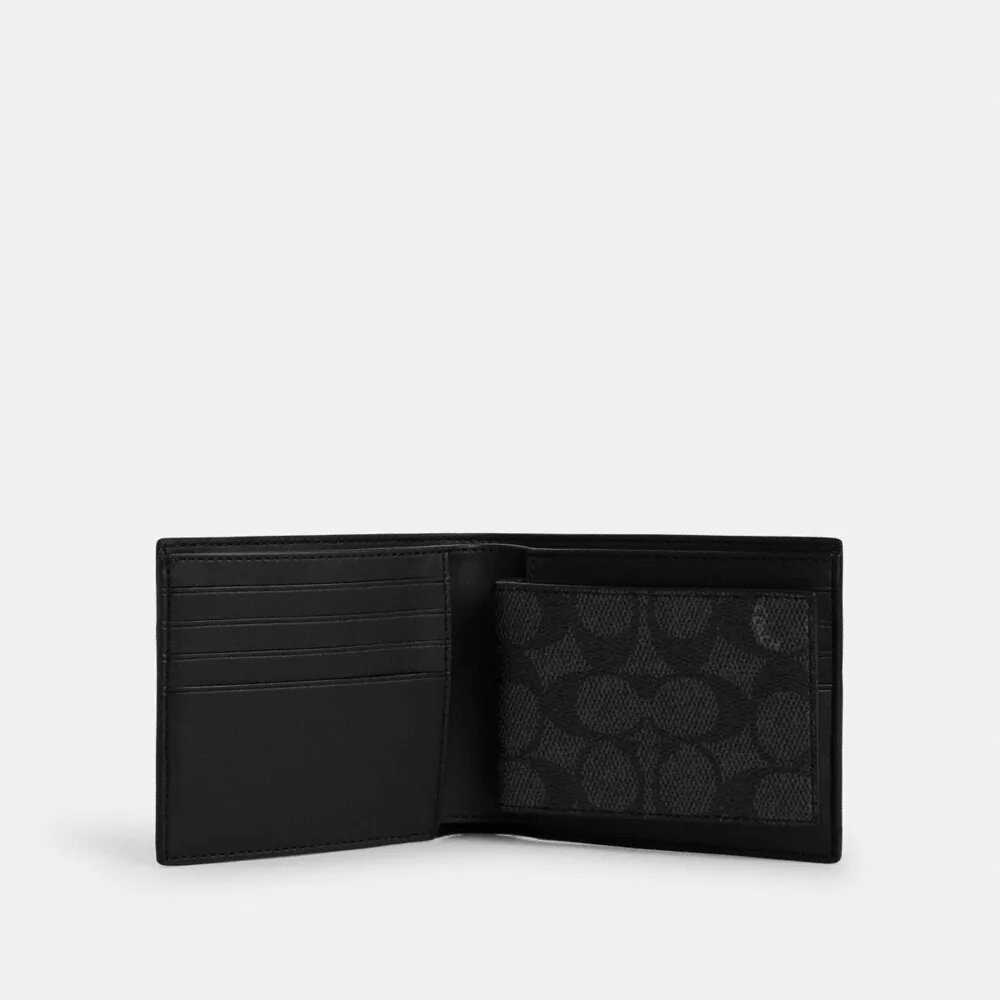 3-in-1-portemonnee van Signature Canvas met Varsity-streep