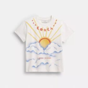 Airbrush T-shirt in 90's-pasvorm van biologisch katoen