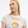 Airbrush T-shirt in 90's-pasvorm van biologisch katoen