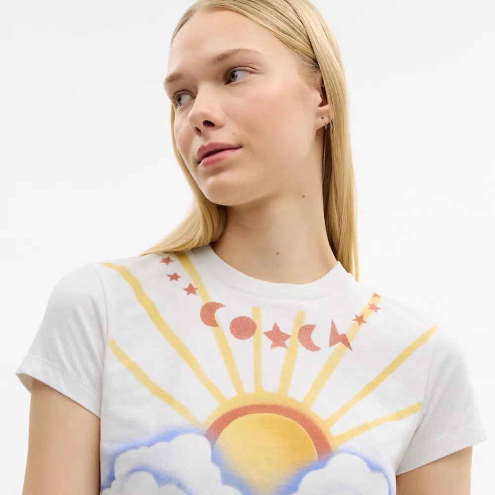 Airbrush T-shirt in 90's-pasvorm van biologisch katoen