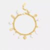 Armband met parel- en hartbedels