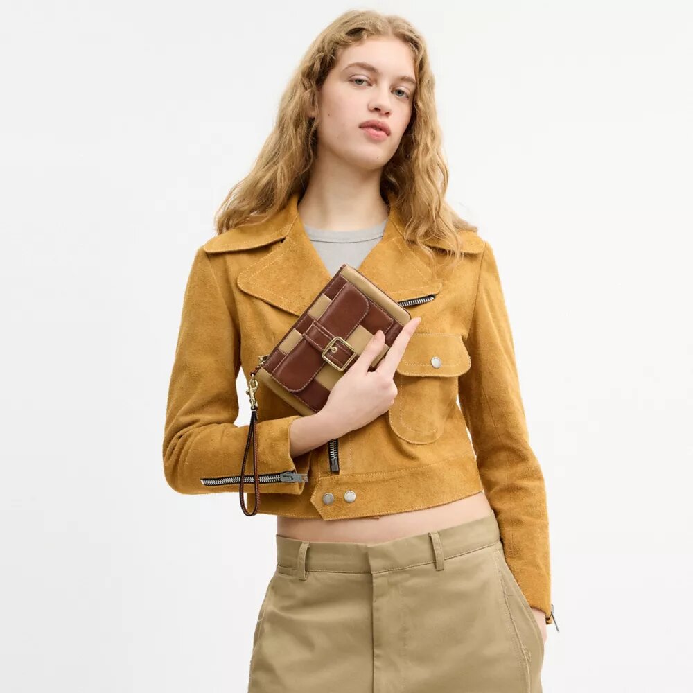Ashton-polsbandtasje met gestreept patchwork