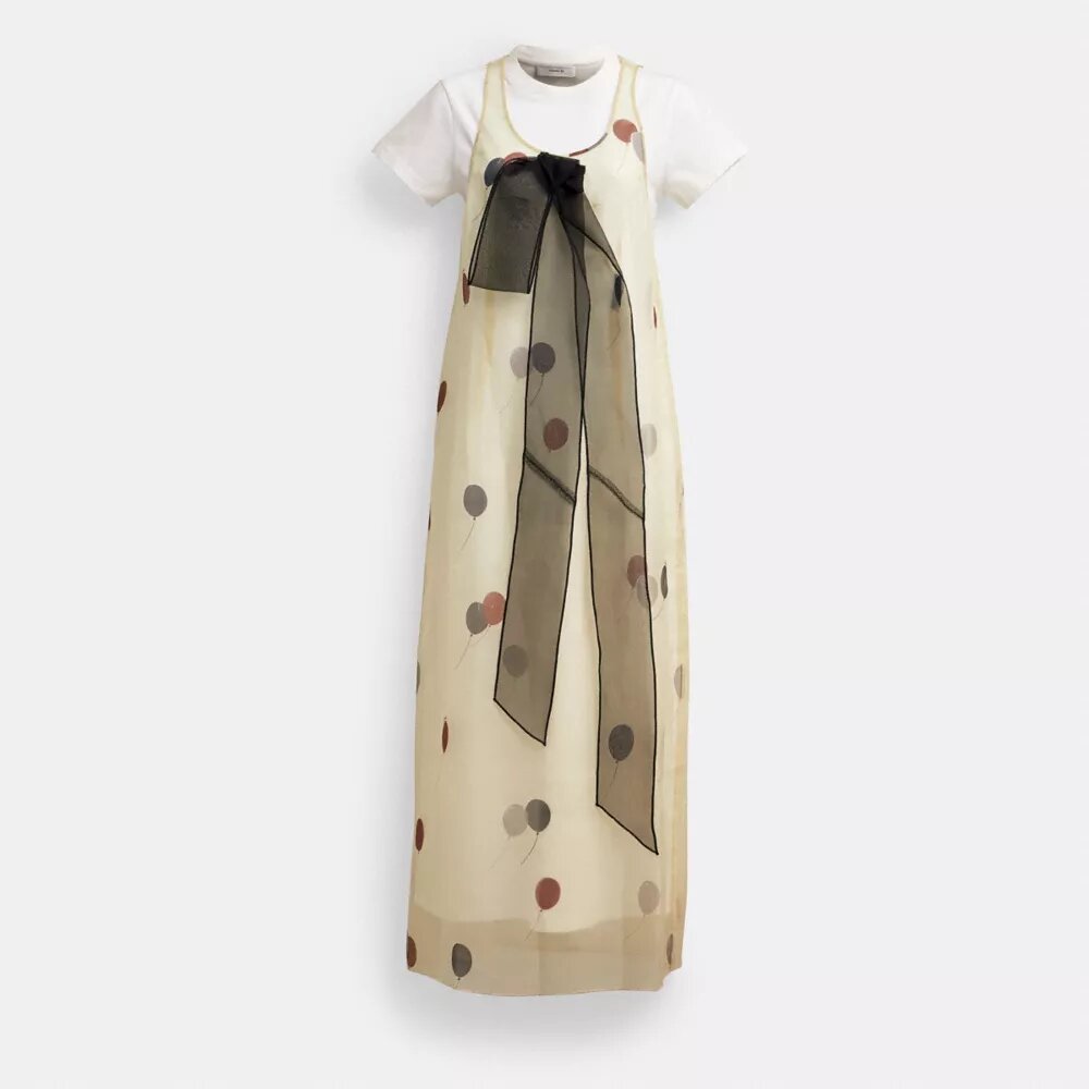 Bedrukte organza-ballonjurk
