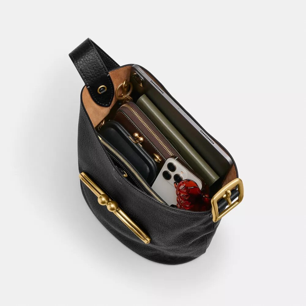 Bleecker-bucketbag met Kisslock