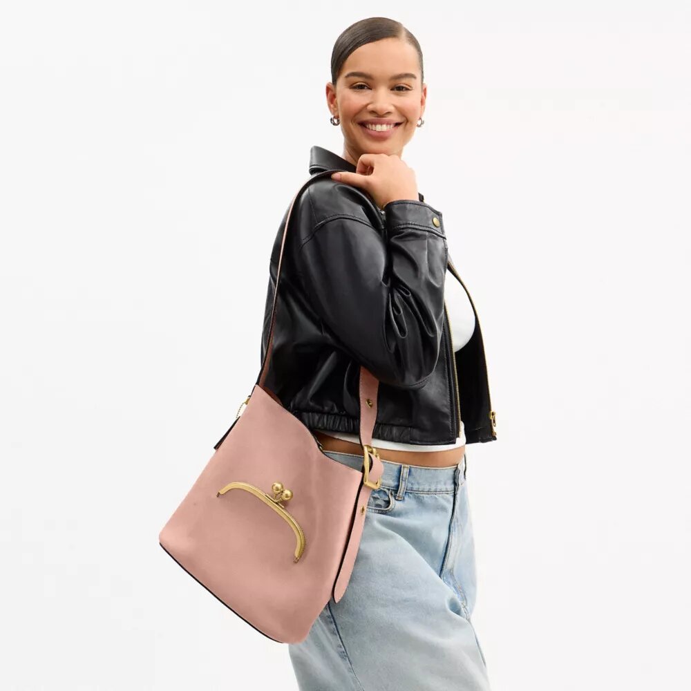 Bleecker-bucketbag met Kisslock