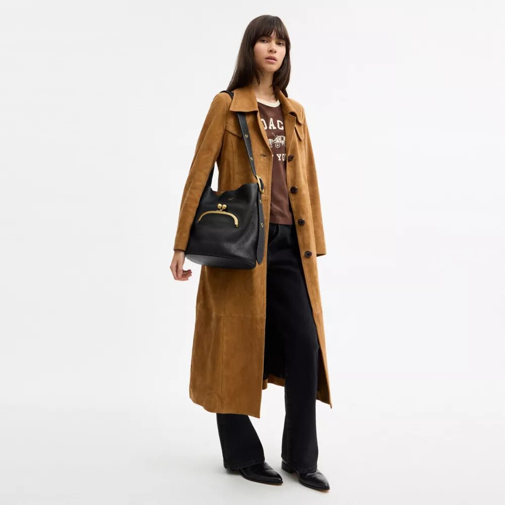Bleecker-bucketbag met Kisslock
