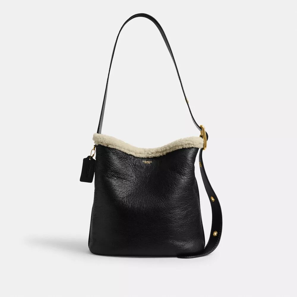 Bleecker-bucketbag van schapenvacht