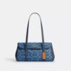 Bridget-schoudertas met klep in kenmerkend denim