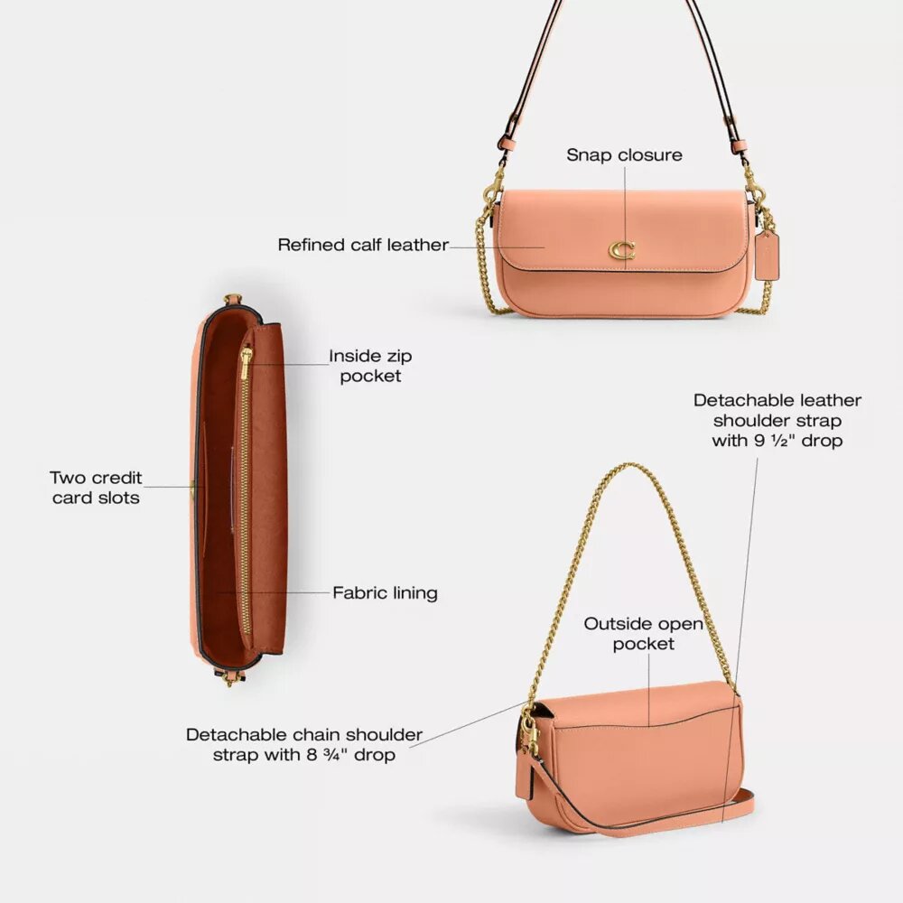Brooke-tas met klep en ketting