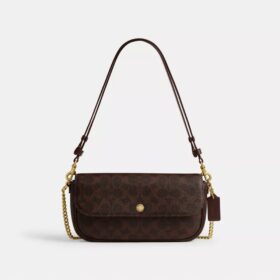 Brooke-tas met klep en ketting in Signature Canvas