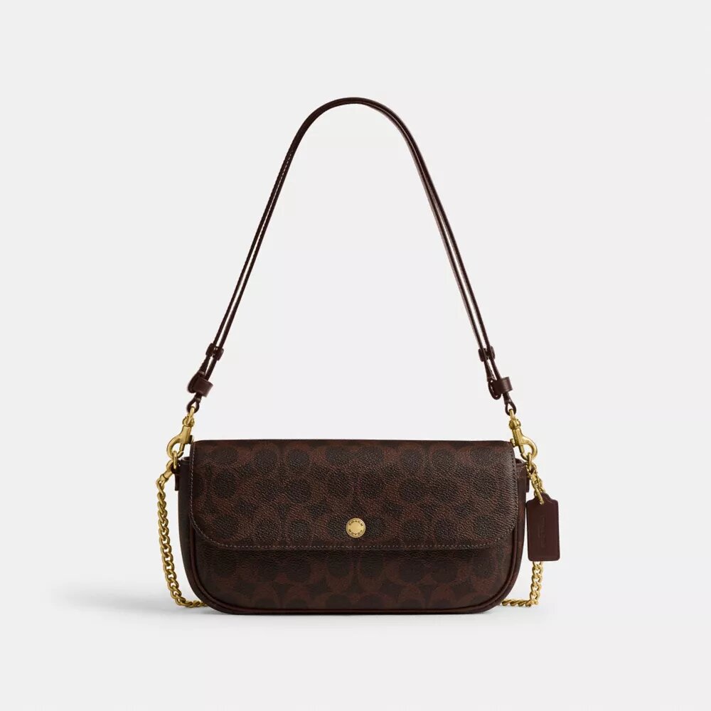 Brooke-tas met klep en ketting in Signature Canvas
