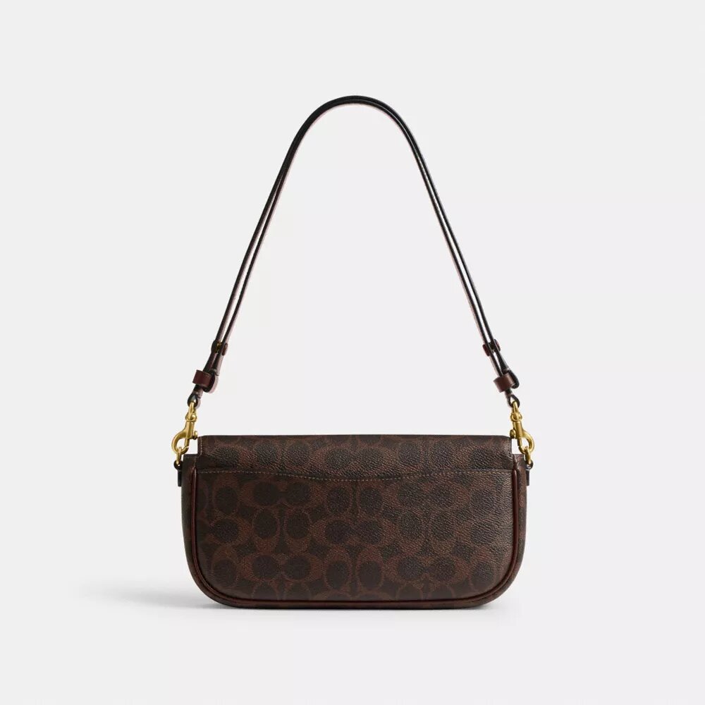 Brooke-tas met klep en ketting in Signature Canvas