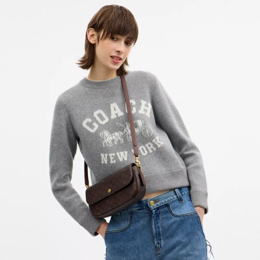 Brooke-tas met klep en ketting in Signature Canvas