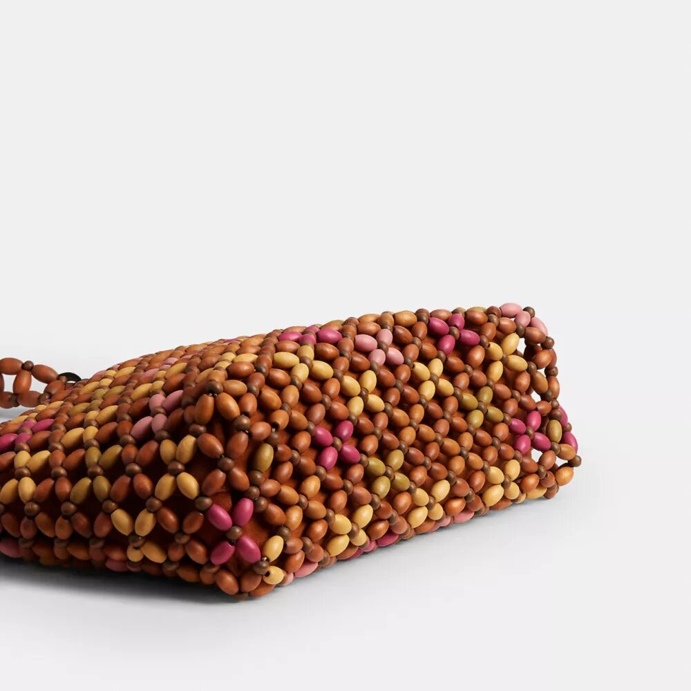 Brooklyn-schoudertas 28 met houten kralen