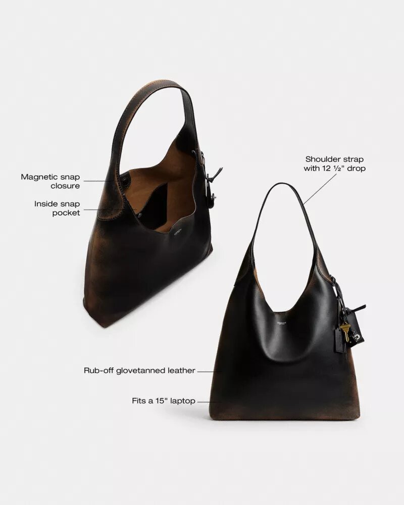 Brooklyn-schoudertas 39 in Loved Leather
