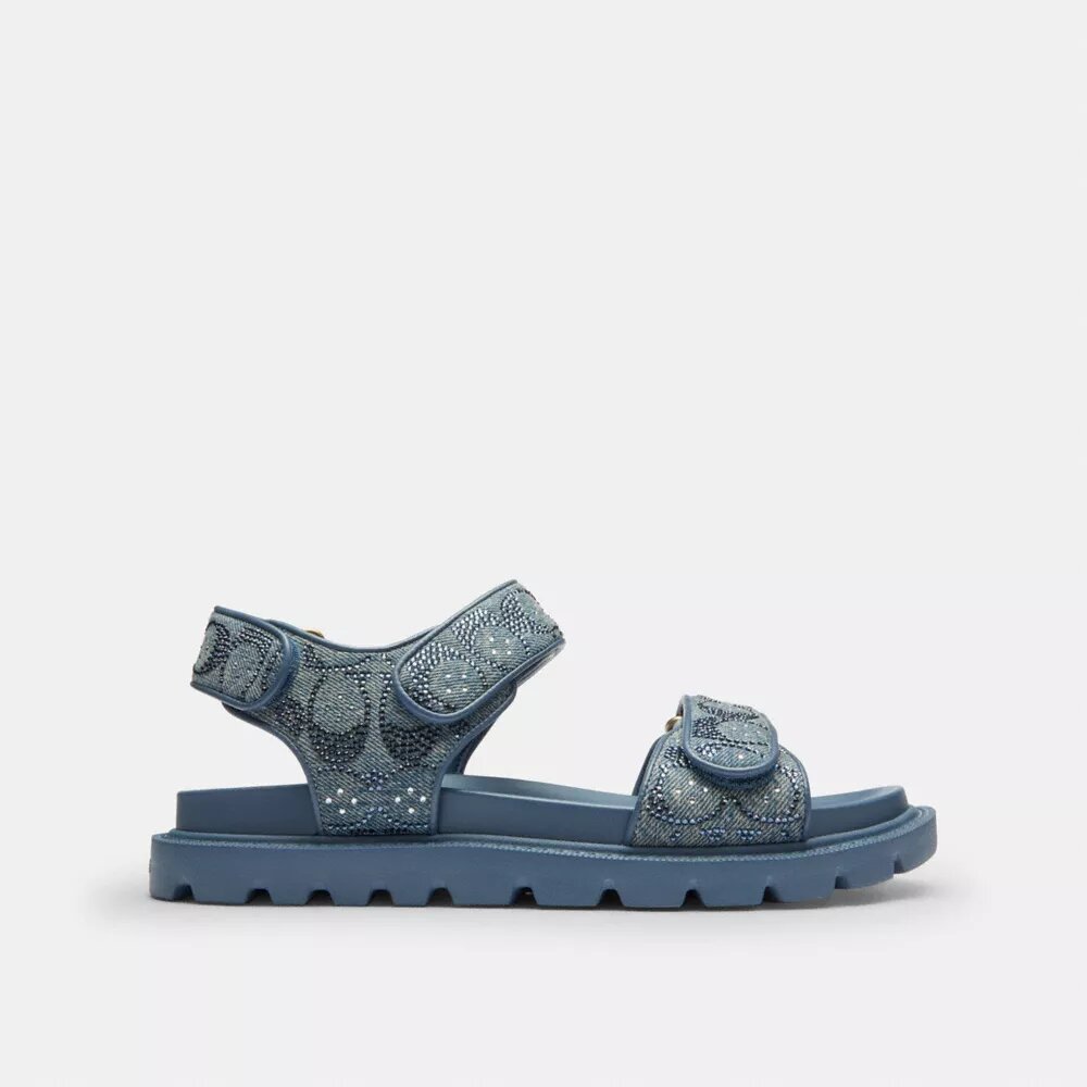 Brynn-sandalen in Crystal Signature-denim