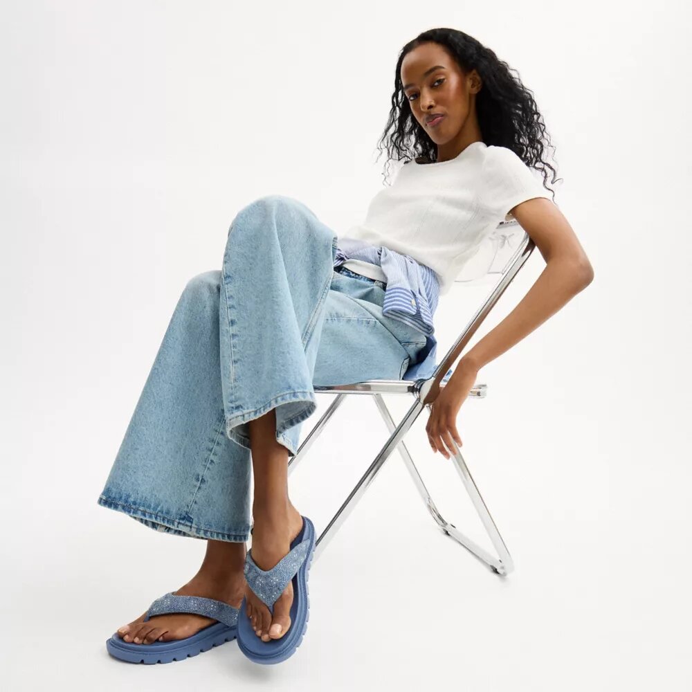 Brynn-sandalen in Crystal Signature Denim