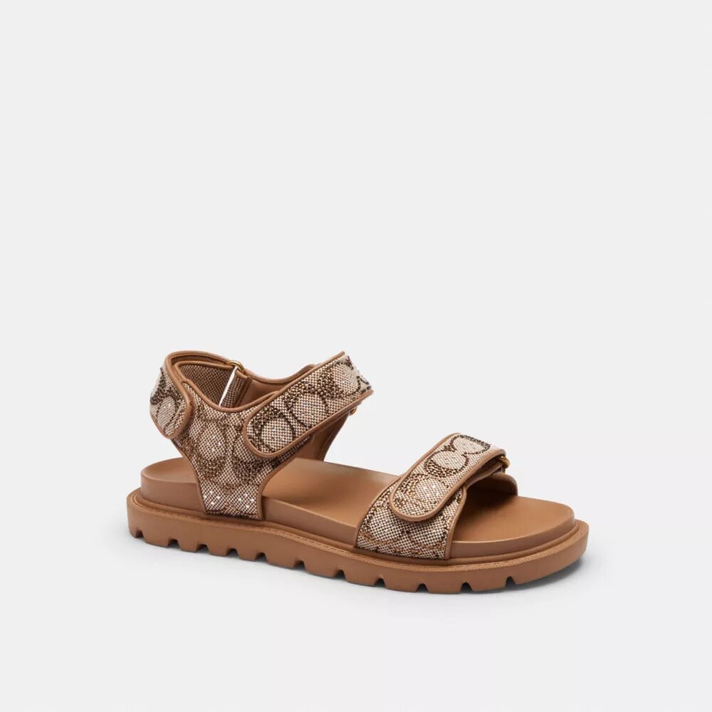 Brynn-sandalen in Crystal Signature-jacquard