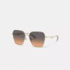 C Hardware metalen oversized vierkante zonnebril