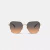 C Hardware metalen oversized vierkante zonnebril