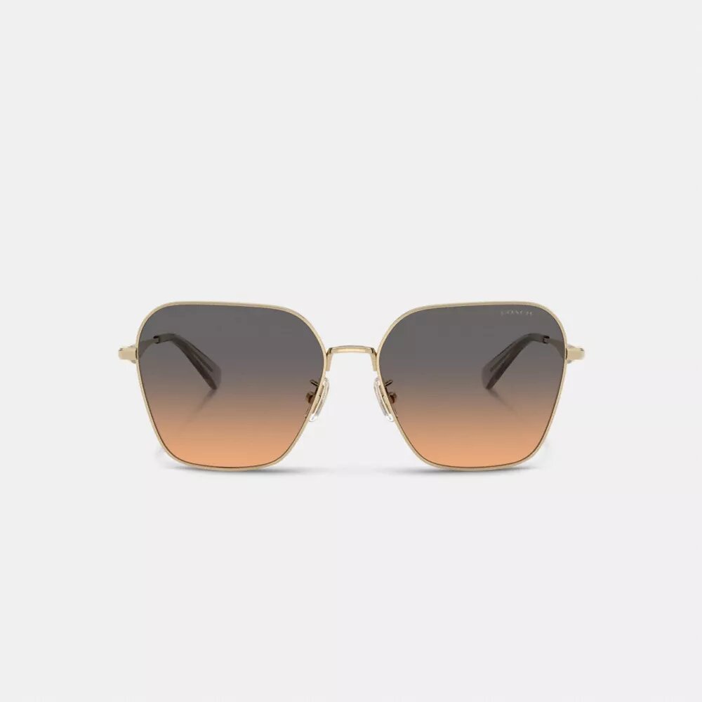 C Hardware metalen oversized vierkante zonnebril
