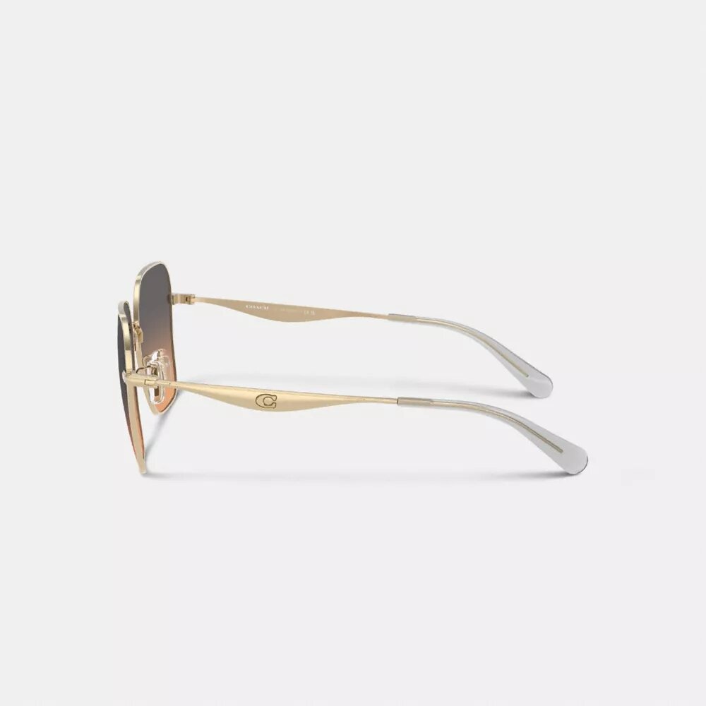 C Hardware metalen oversized vierkante zonnebril