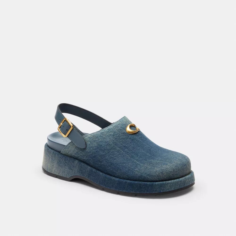 C-plateauklompjes met sculpturaal ontwerp in ‘Loved Denim’