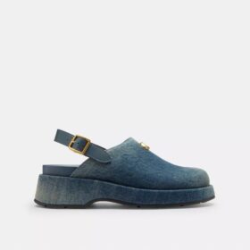 C-plateauklompjes met sculpturaal ontwerp in ‘Loved Denim’