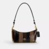 Caitlin-schoudertas met gestreept patchwork