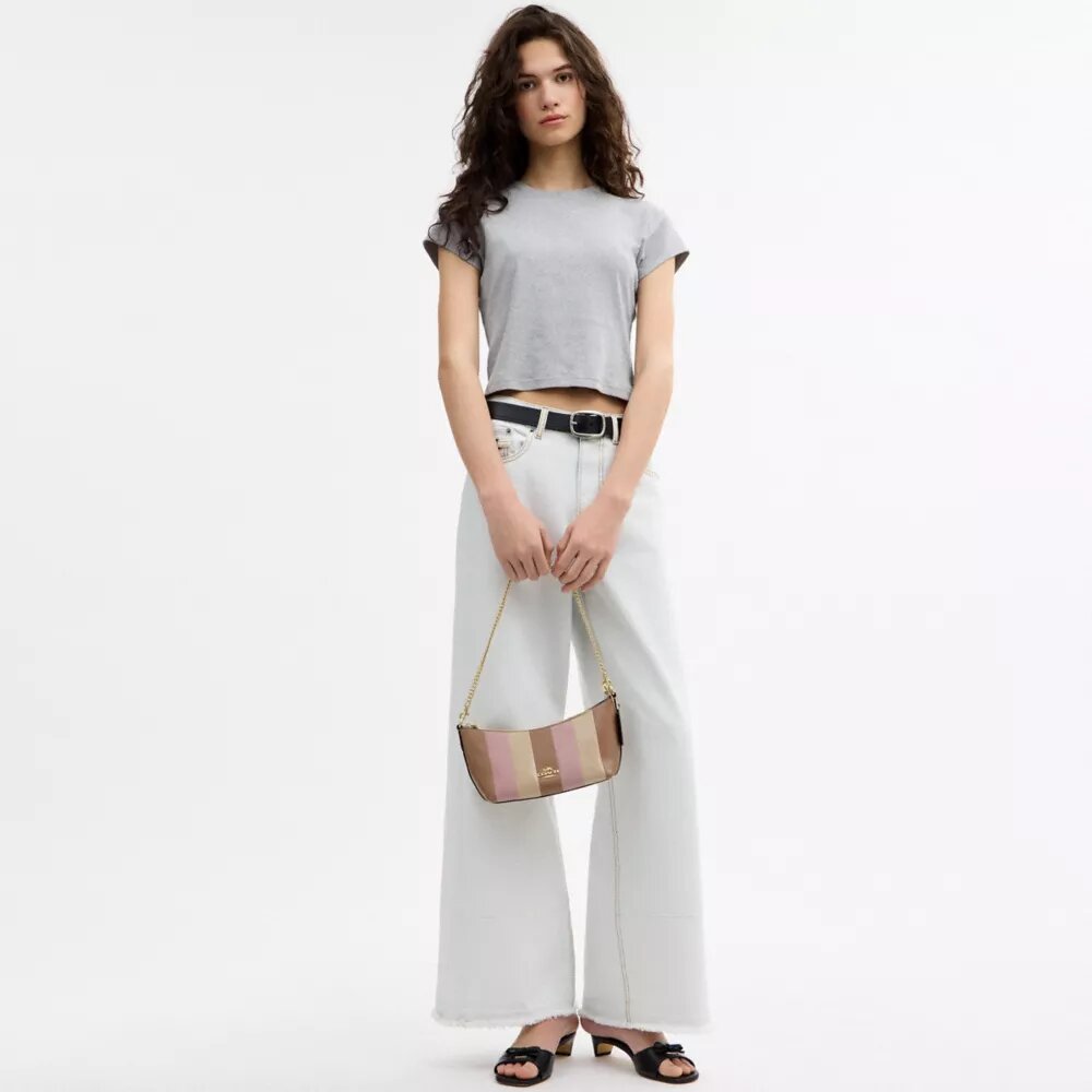 Caitlin-schoudertas met gestreept patchwork