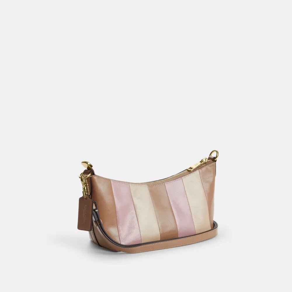 Caitlin-schoudertas met gestreept patchwork