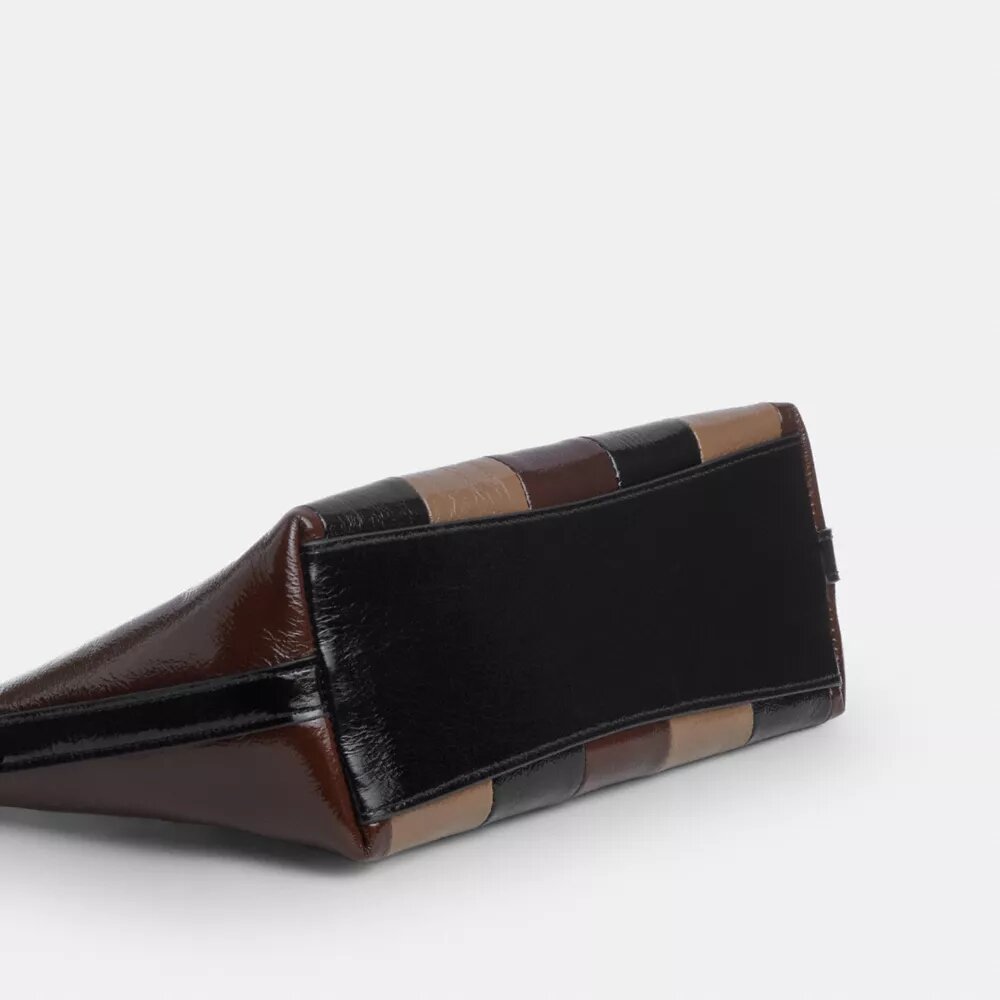 Caitlin-schoudertas met gestreept patchwork