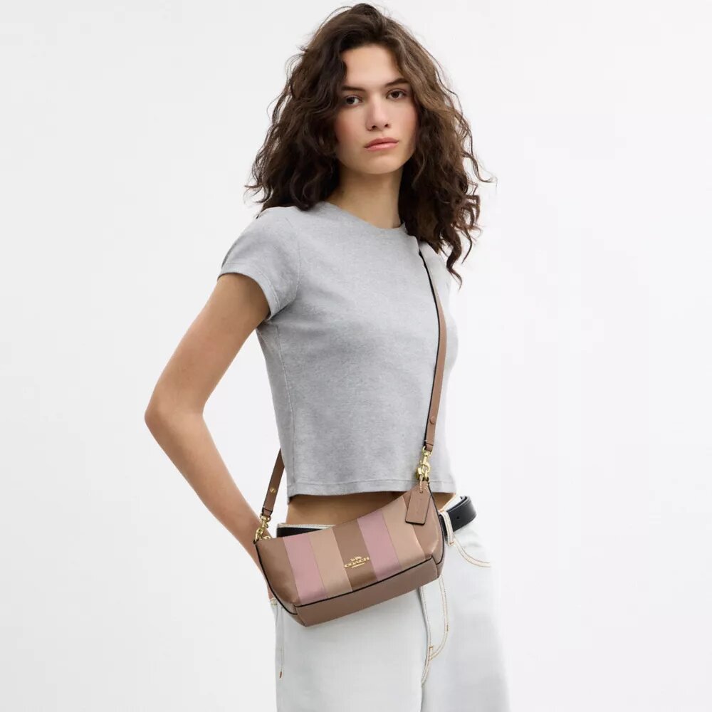 Caitlin-schoudertas met gestreept patchwork