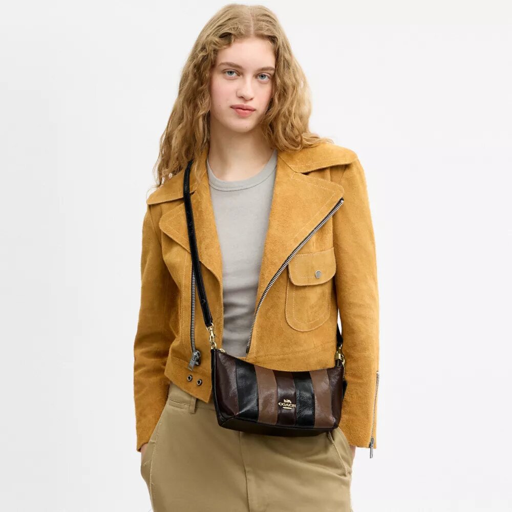 Caitlin-schoudertas met gestreept patchwork