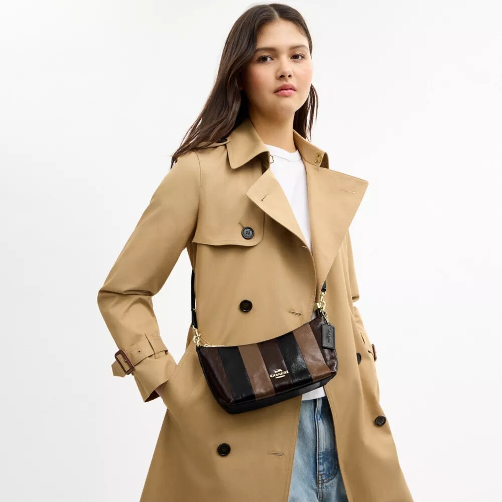 Caitlin-schoudertas met gestreept patchwork