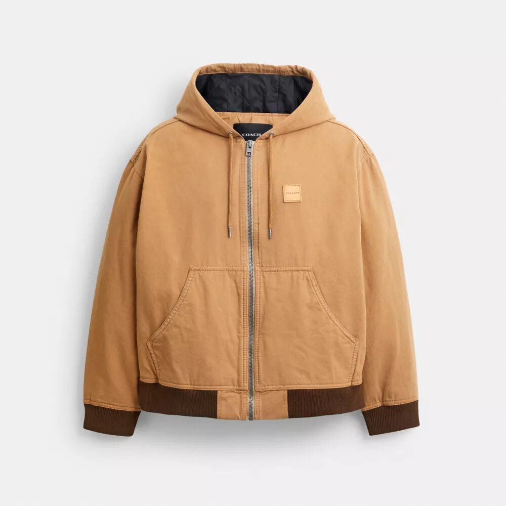 Canvas hoodie met rits