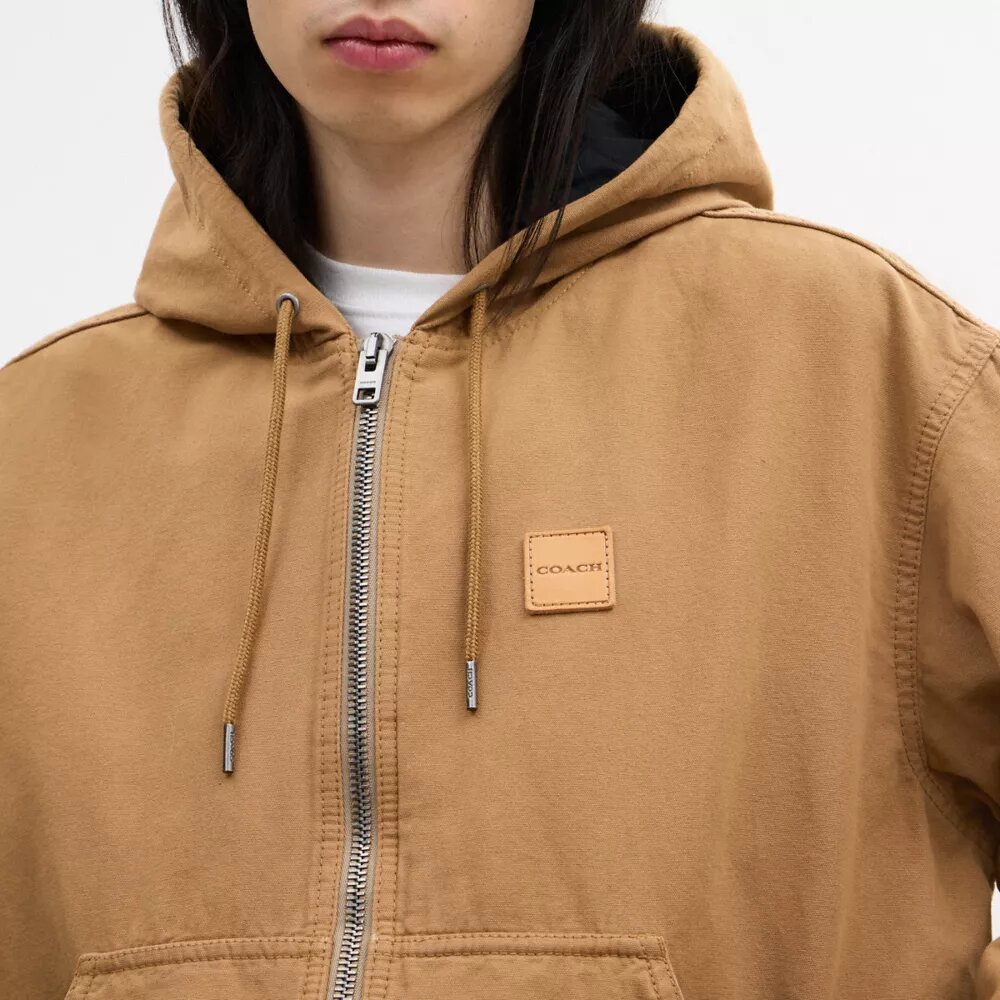 Canvas hoodie met rits