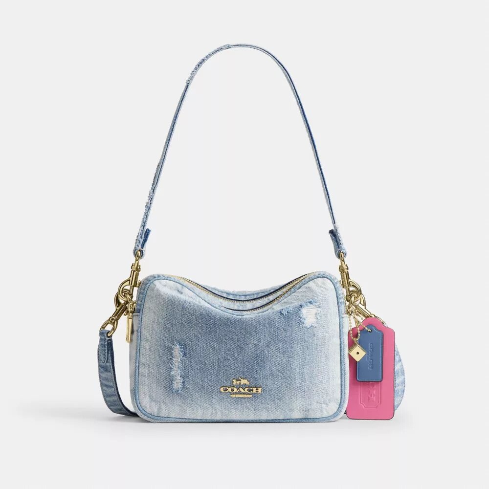 Carey-crossbodytas in 'Loved Denim' met bedels