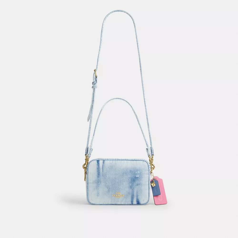 Carey-crossbodytas in 'Loved Denim' met bedels