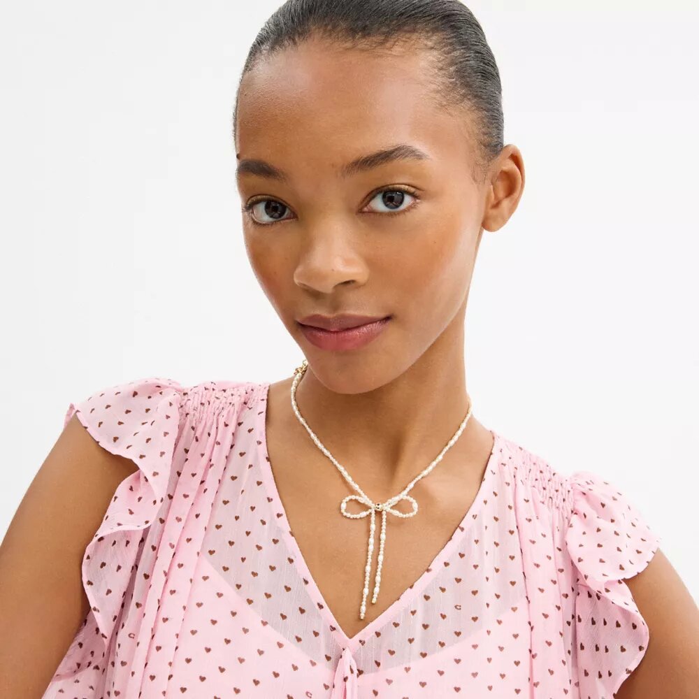 Choker met parelstrik