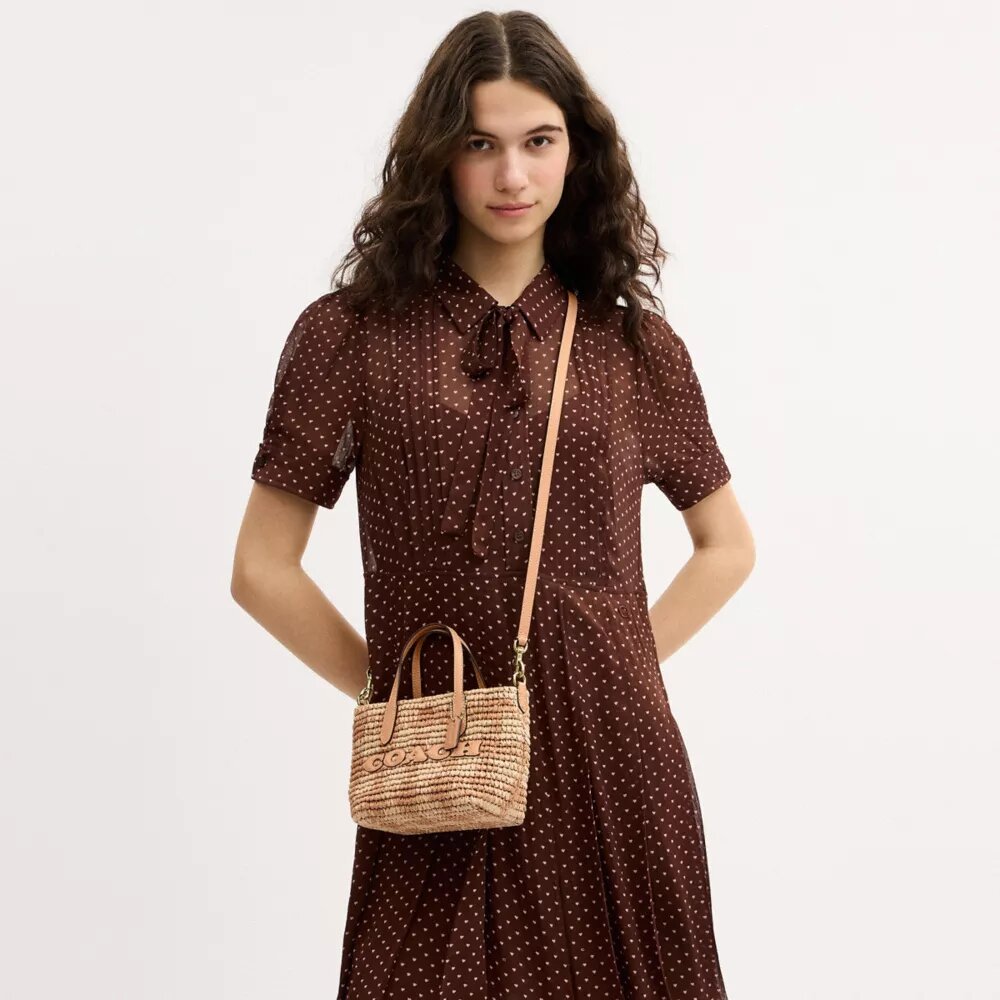City Mini-tote bag met geruite print