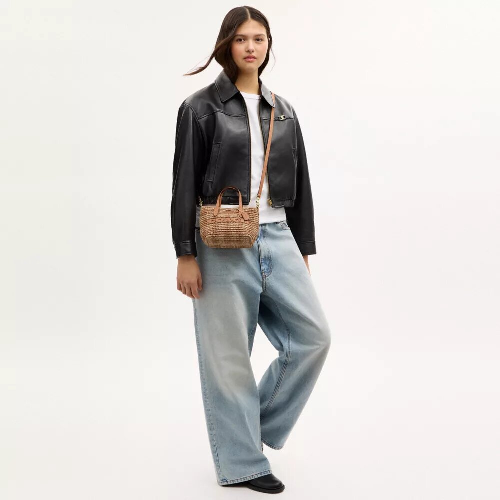 City Mini-tote bag met geruite print