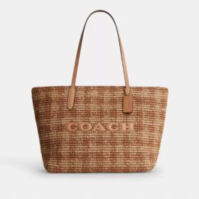 City Tote Bag met gingham-print