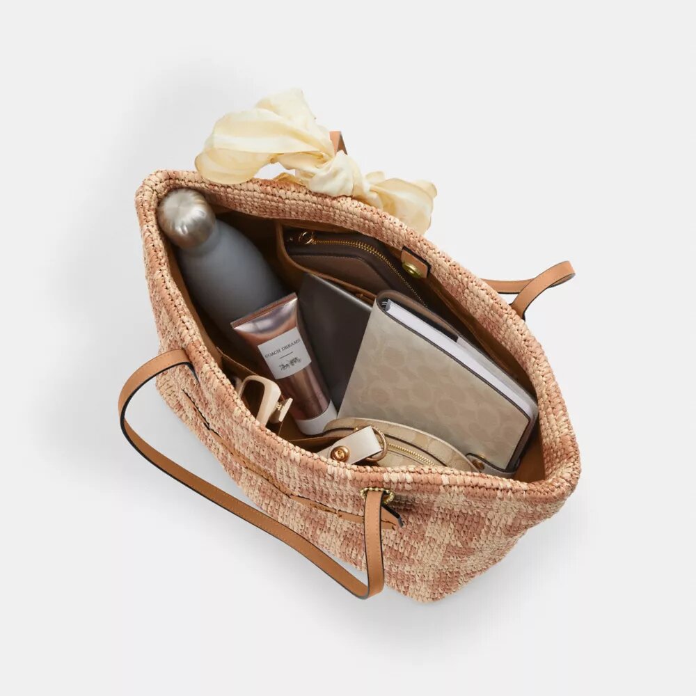 City Tote Bag met gingham-print
