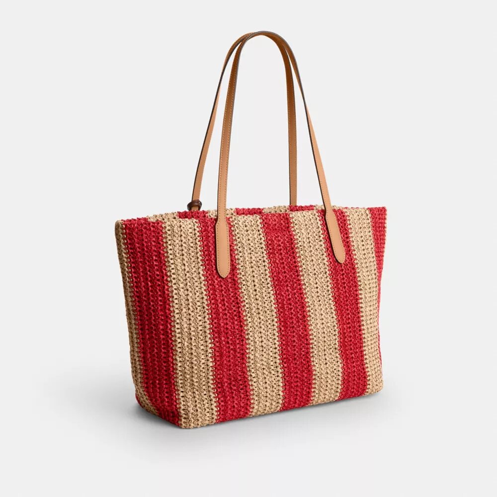 City Tote Bag met strepen en bedels