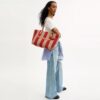City Tote Bag met strepen en bedels